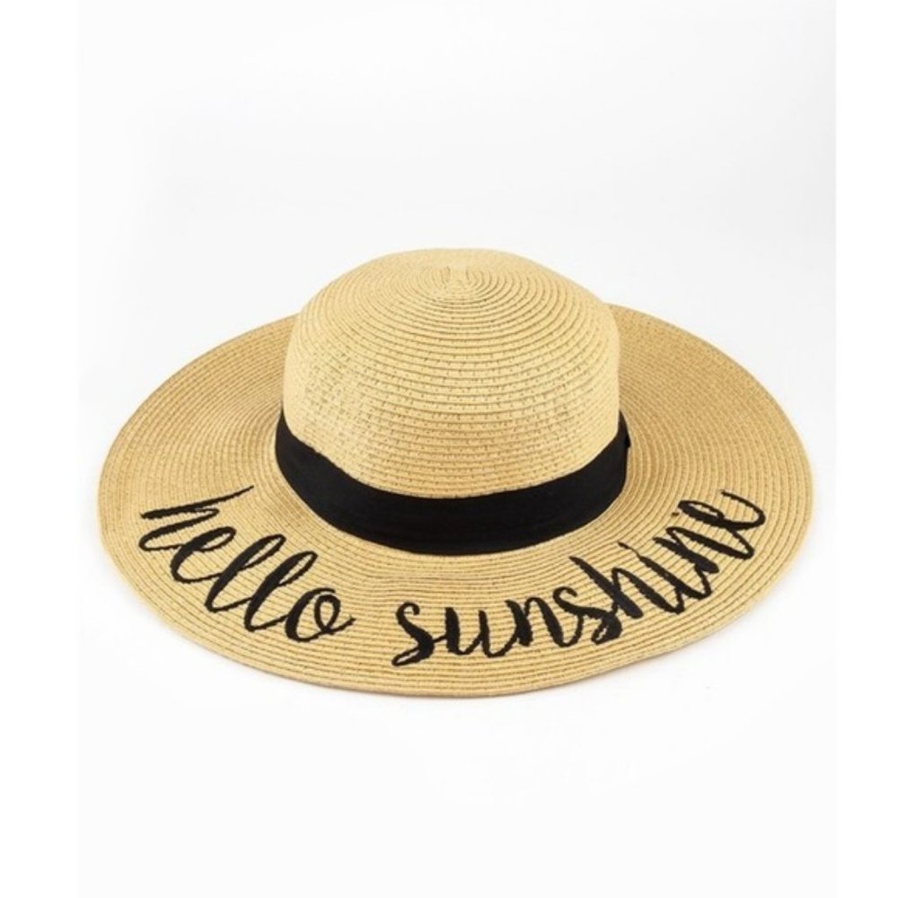 NWT “Hello Sunshine” wide brim hat - Picture 3 of 4